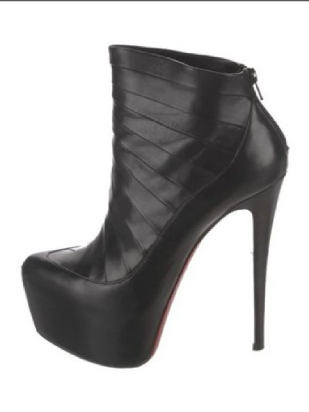 Christian Louboutin Amor Black Leather Platform Boot 40.5
